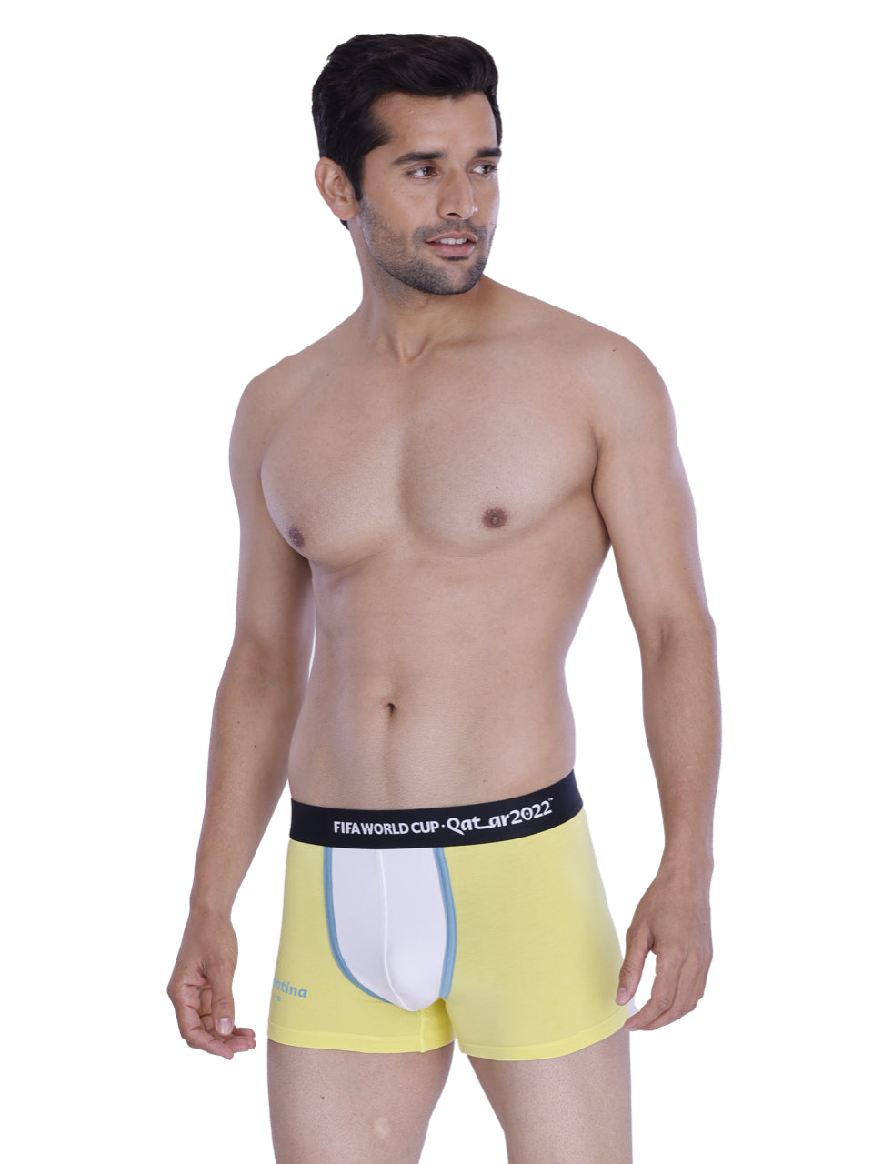 Yellow & White Argentina Print Micro-Modal Trunks