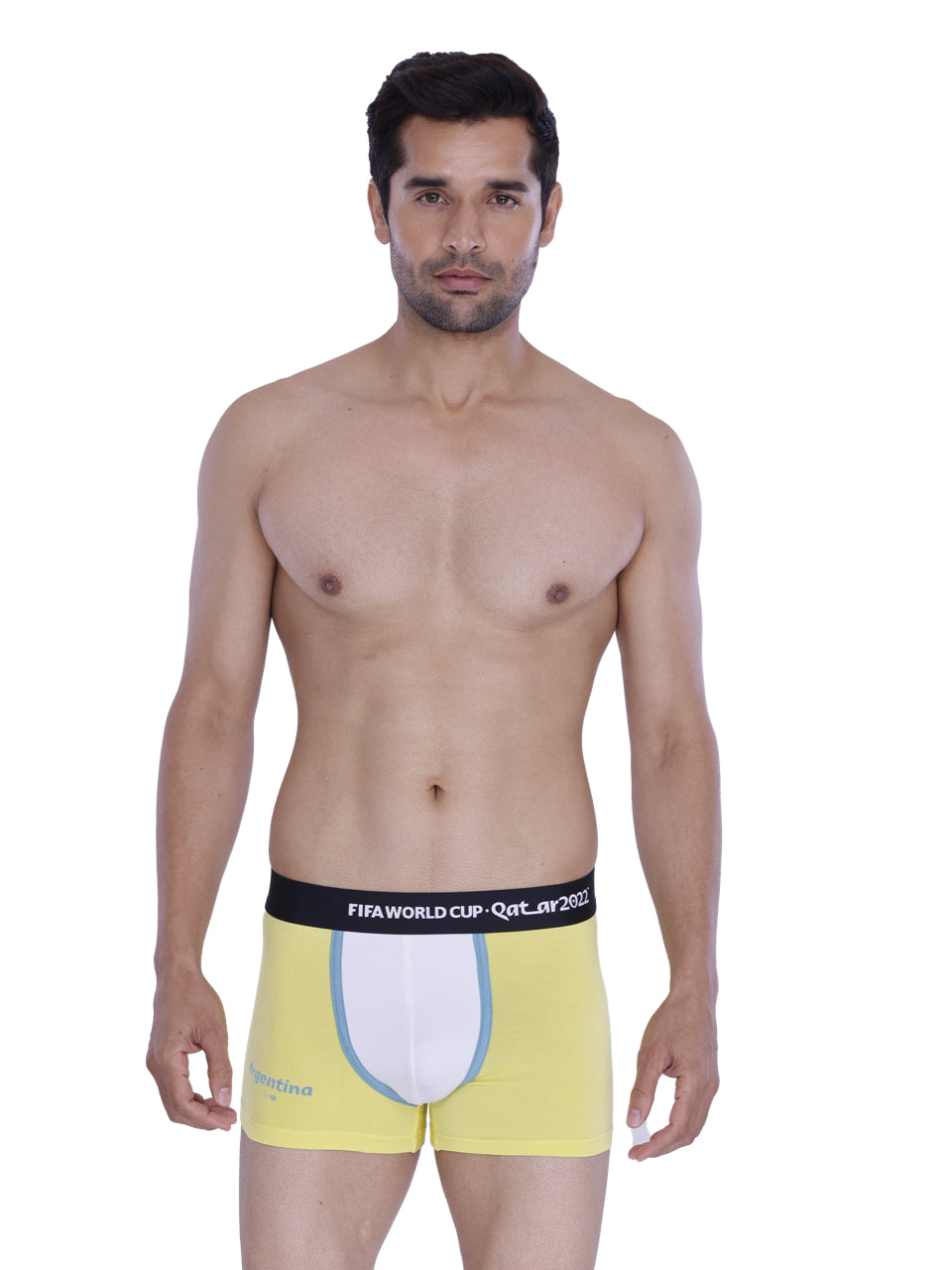 Yellow & White Argentina Print Micro-Modal Trunks