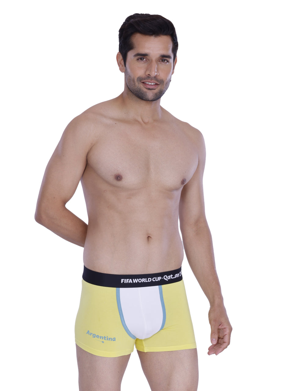 Yellow & White Argentina Print Micro-Modal Trunks