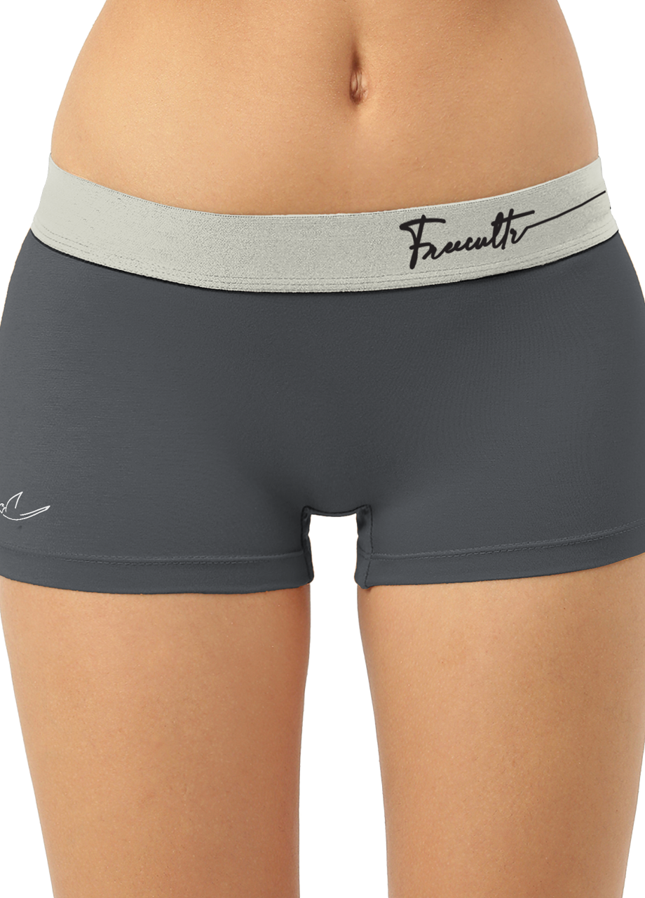 Ash Grey Women's Micro Modal Boy Shorts with Cult Waistband (Pack of 1)