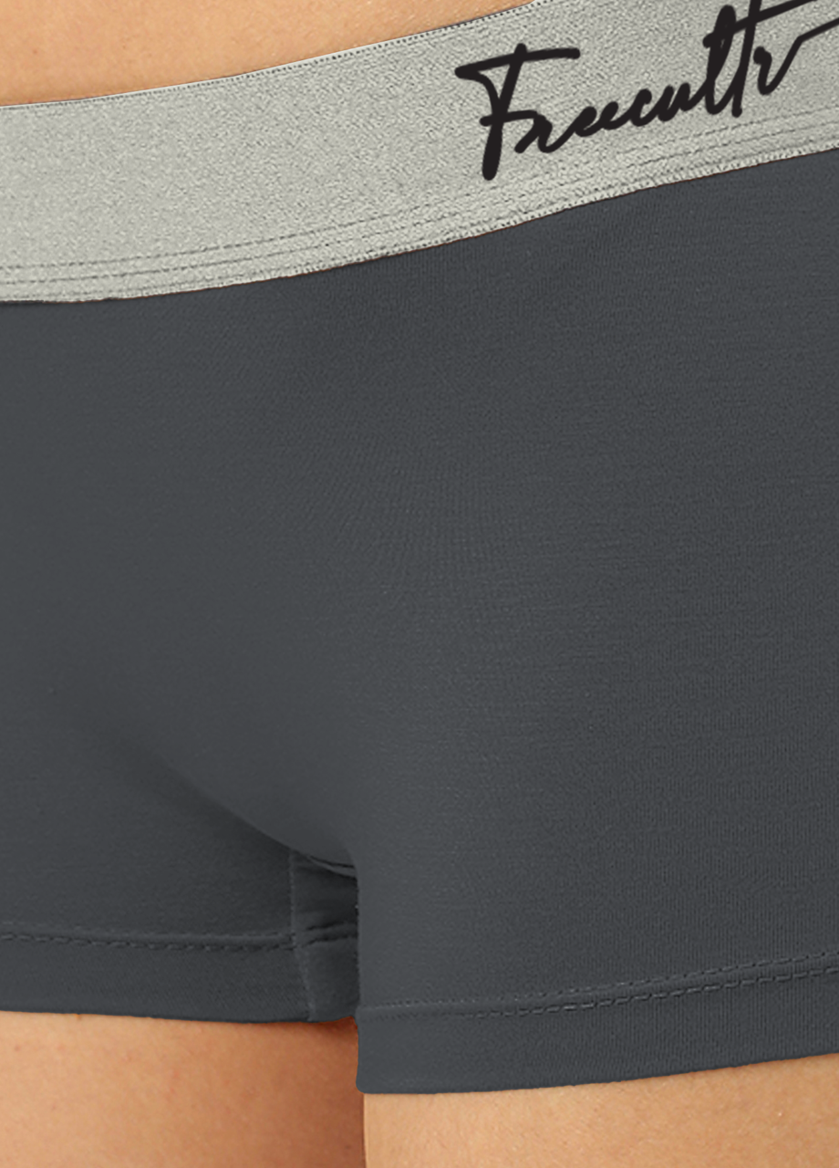Ash Grey Women's Micro Modal Boy Shorts with Cult Waistband (Pack of 1)