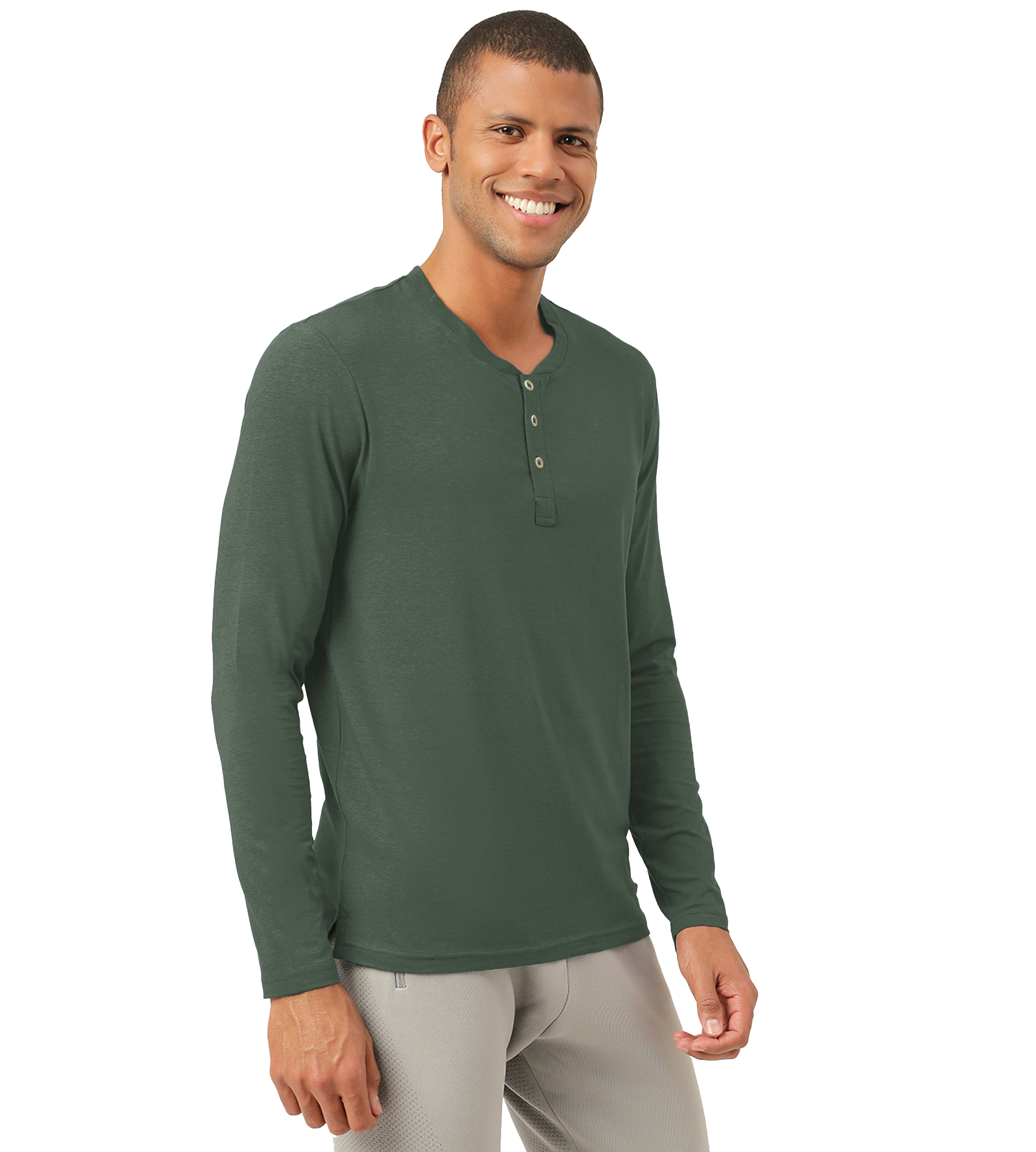 Black Forest Green Henley 2.0 - Full Sleeves (Pack Of 1)