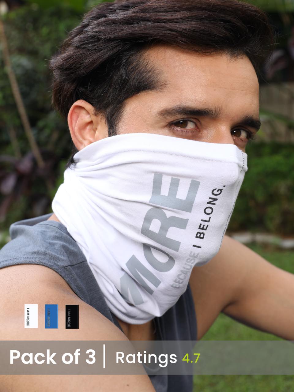 Unisex Organic Bandana Masks - Printed (Pack of 3)
