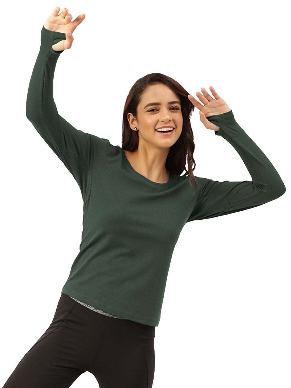 Black Forest Green Women's Full Sleeves Skins (Pack Of 1)