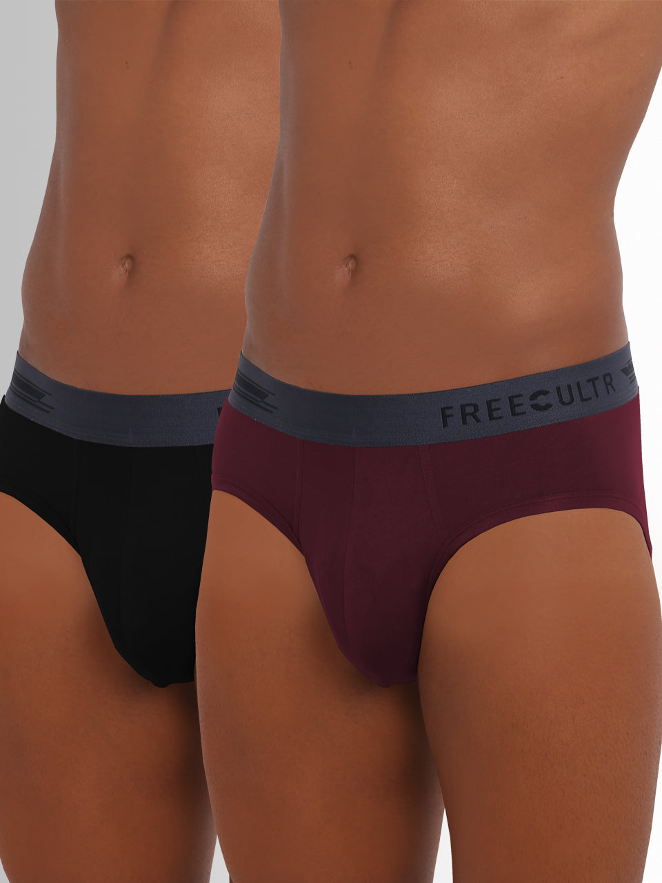 Men's Micro Modal & Elastane Brief in Contrast Waistband (Pack of 2) - freecultr.com