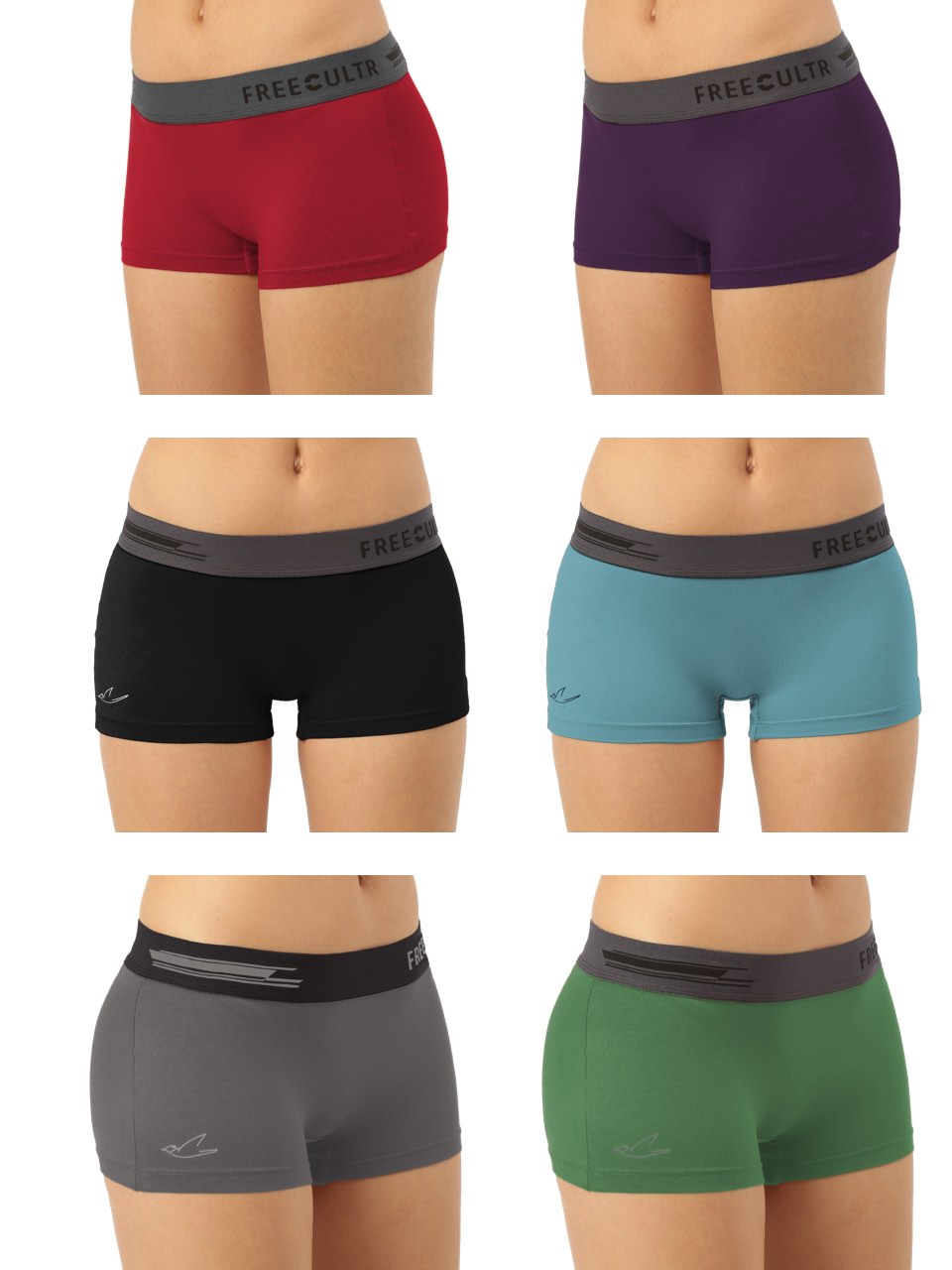 Women's Micro Modal Boy Shorts (Pack of 6)