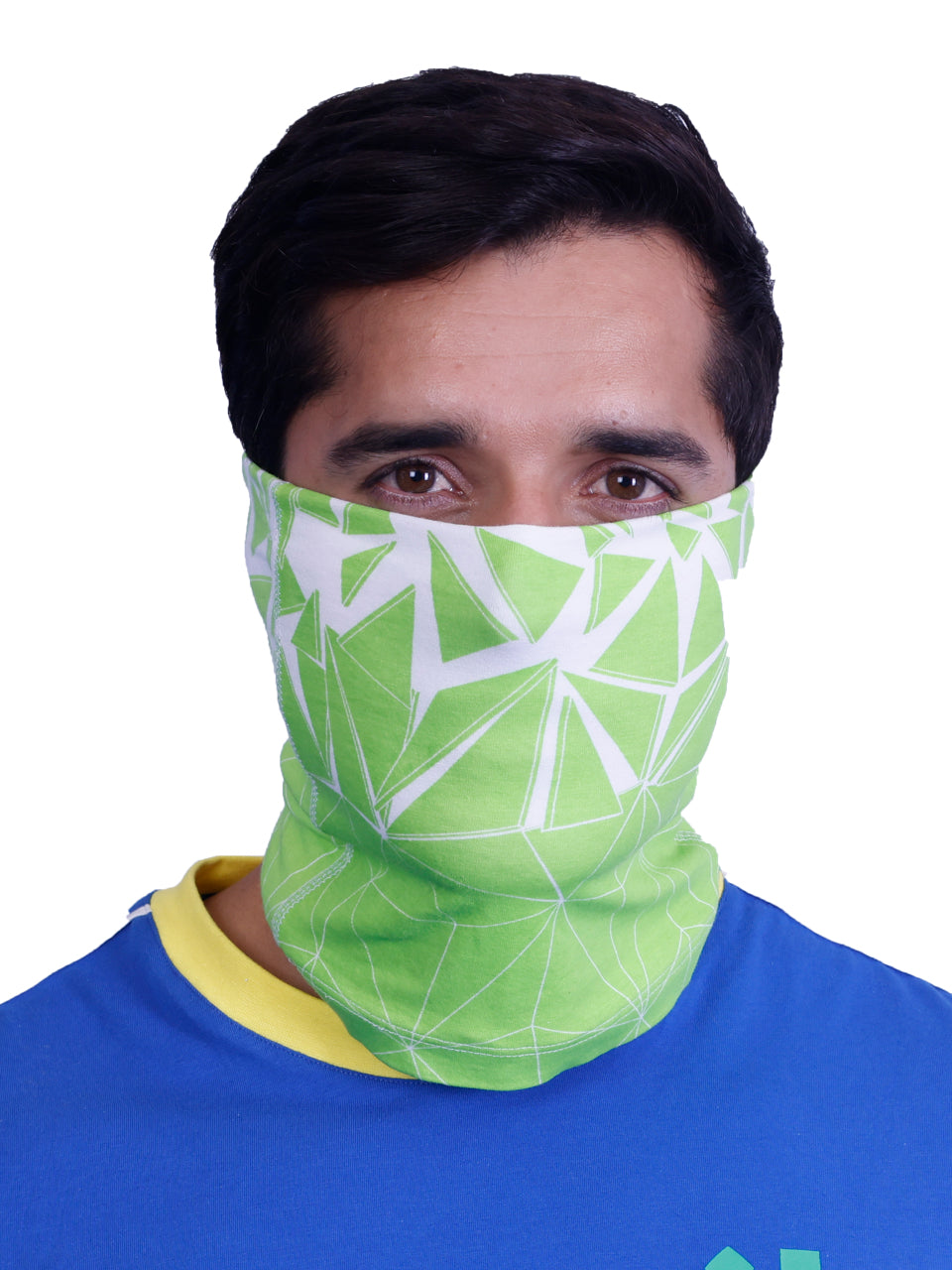 White & Green Printed Bamboo & Cotton Bandana