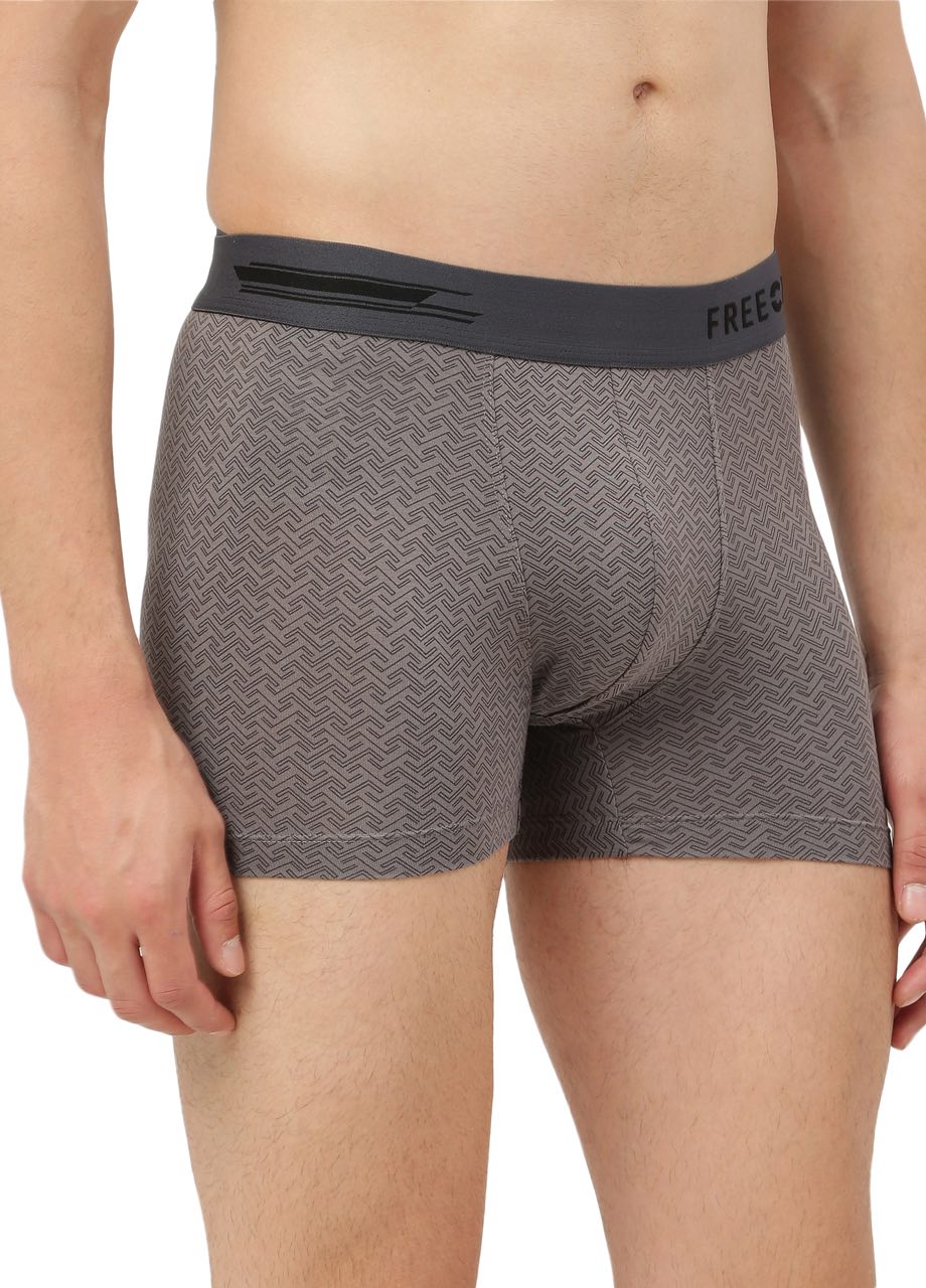 Brick Smoke Grey Men's Anti-Bacterial Printed Micro Modal Trunk (Pack of 1)