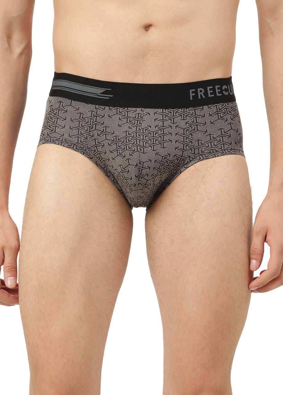 Men's Anti-Bacterial Printed Micro Modal Brief (Pack of 3)