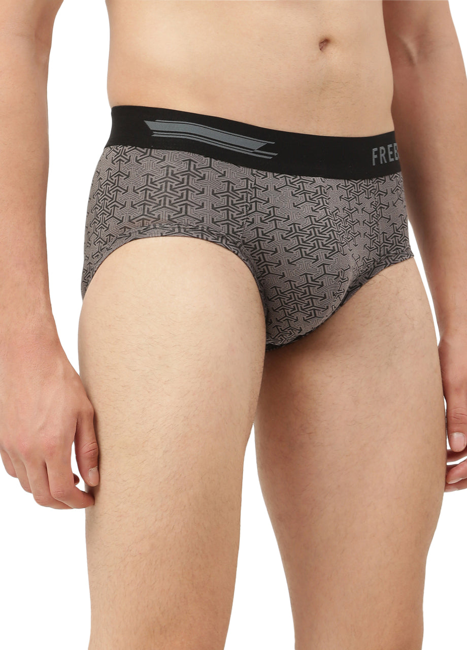 Men's Anti-Bacterial Printed Micro Modal Brief (Pack of 3)