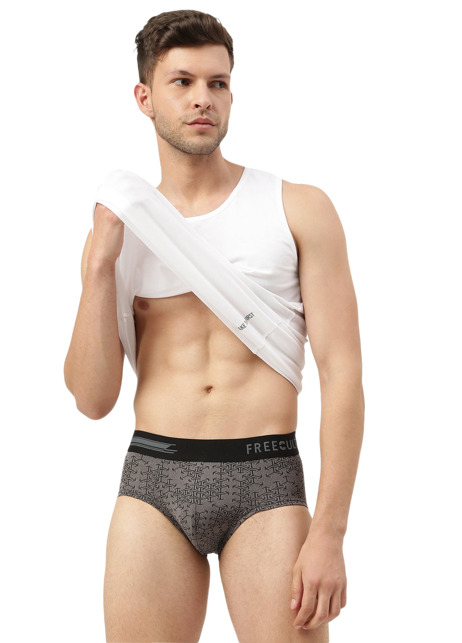 Men's Anti-Bacterial Printed Micro Modal Brief (Pack of 2)