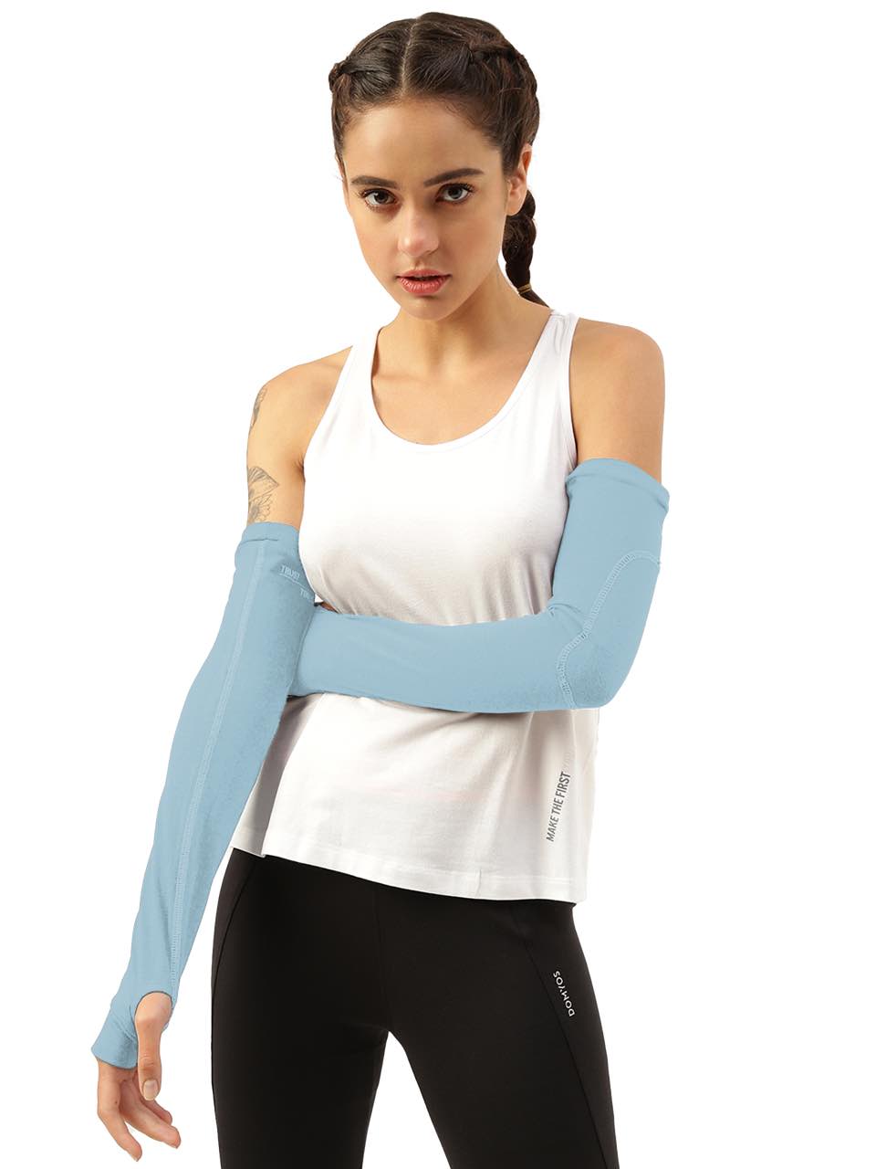Unisex White Arm Sleeves (Pack of 2)
