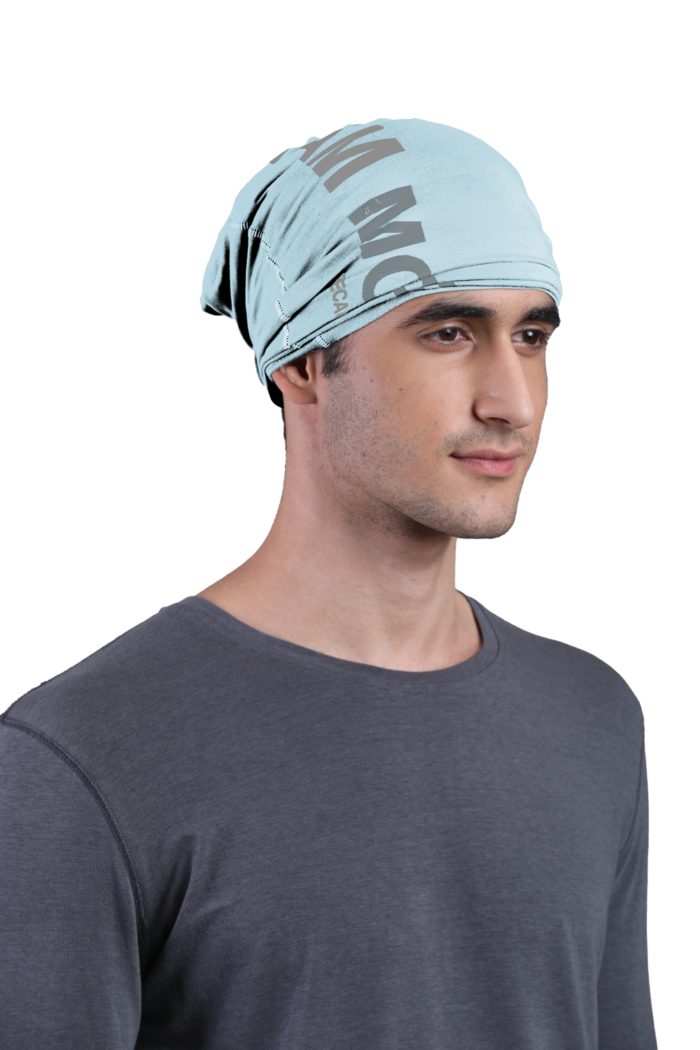 Unisex Chalk Blue Organic Bandana Masks - Printed (Pack Of 1)