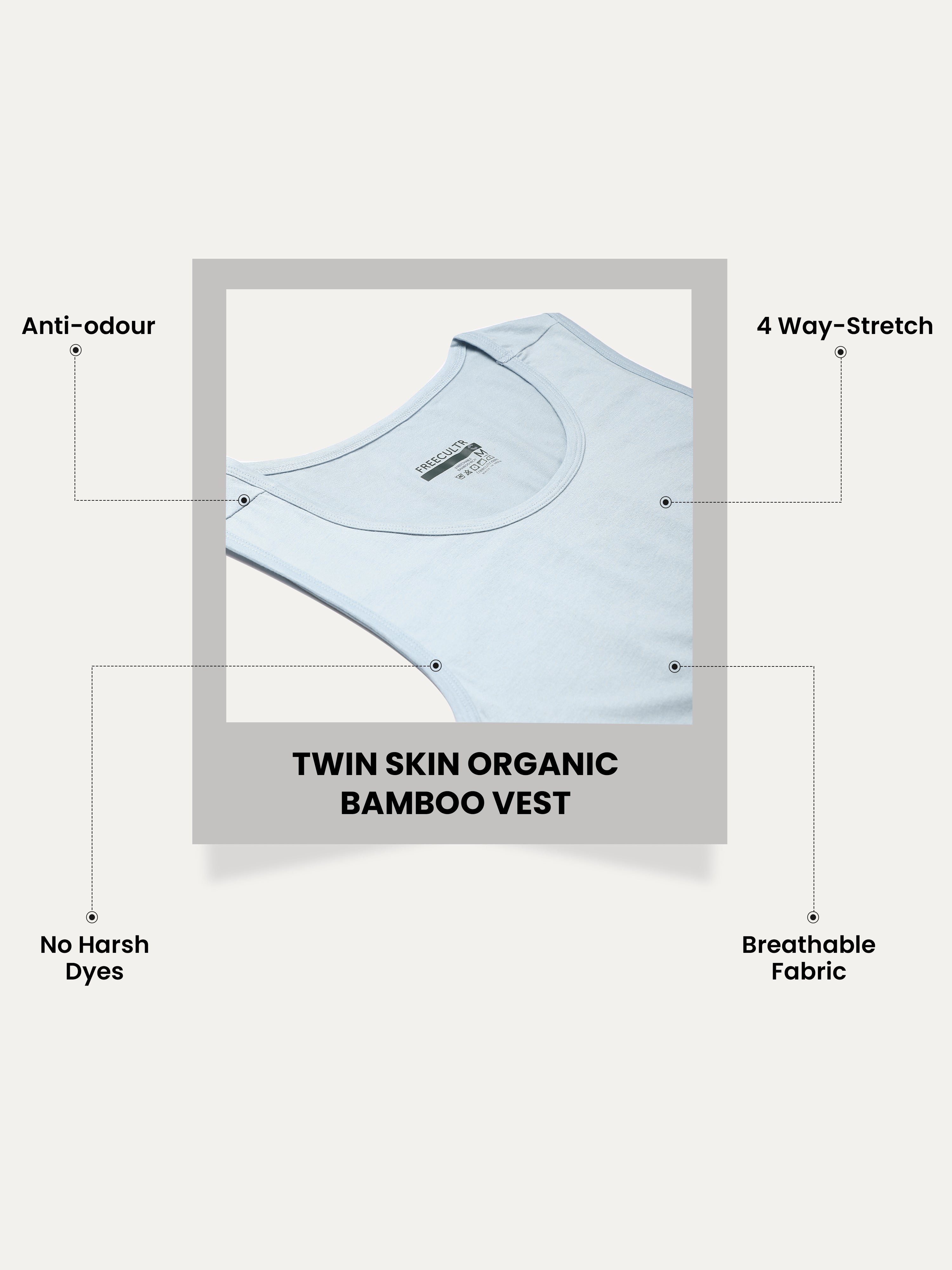 Twin Skin Organic Bamboo Vest - Comfort Fit (Pack Of 1)