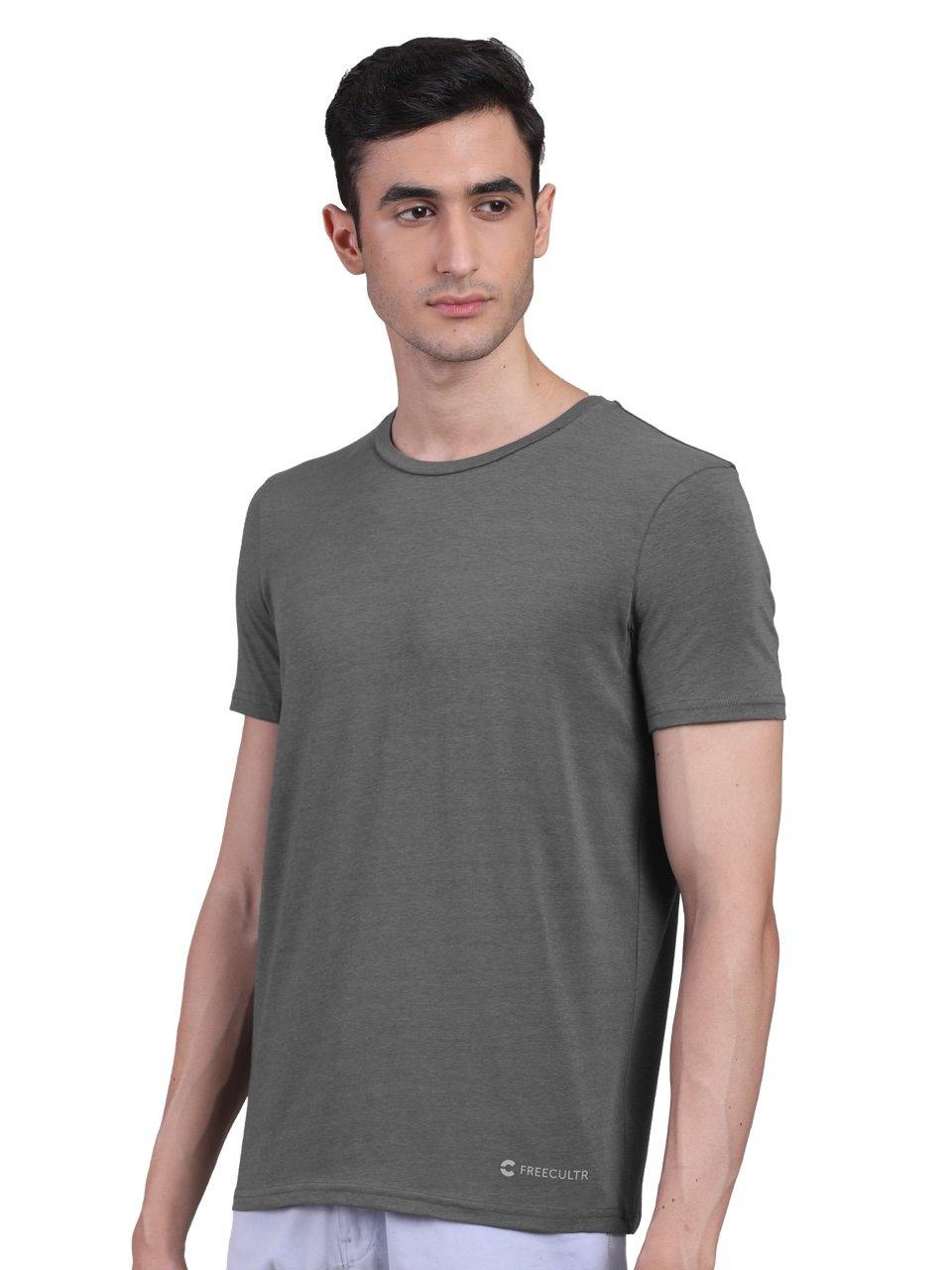 Men's Half Sleeves Bamboo T-shirt (Undershirt, Loungewear, Sleepwear) - Pack of 2 - freecultr.com