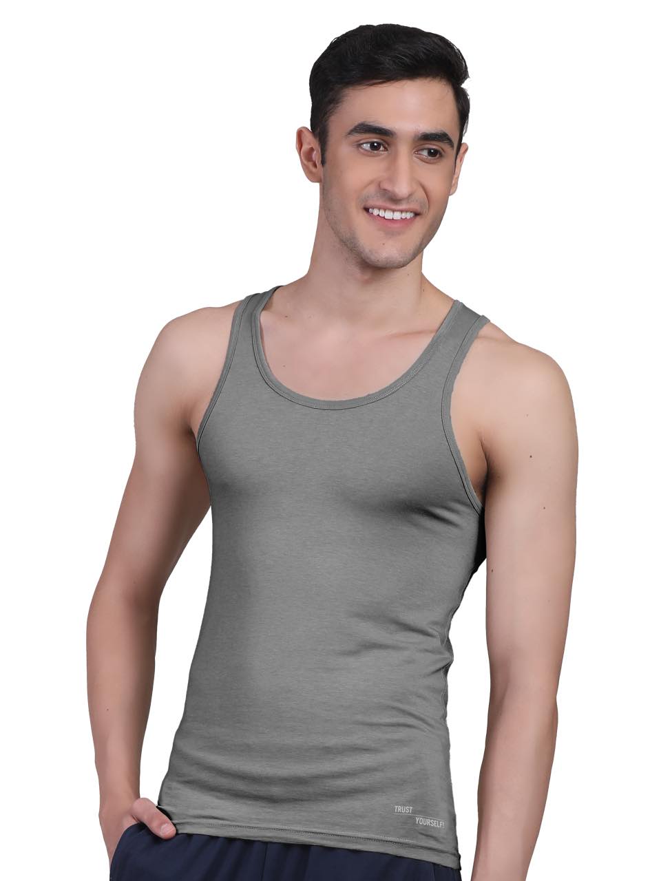 Iron Charcoal Twin Skin Organic Bamboo Vest - Comfort Fit (Pack Of 1)