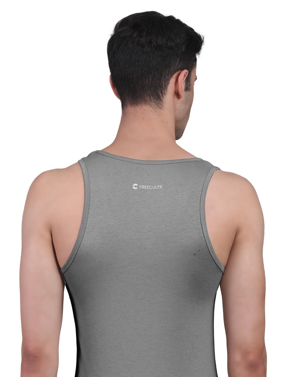 Iron Charcoal Twin Skin Organic Bamboo Vest - Comfort Fit (Pack Of 1)