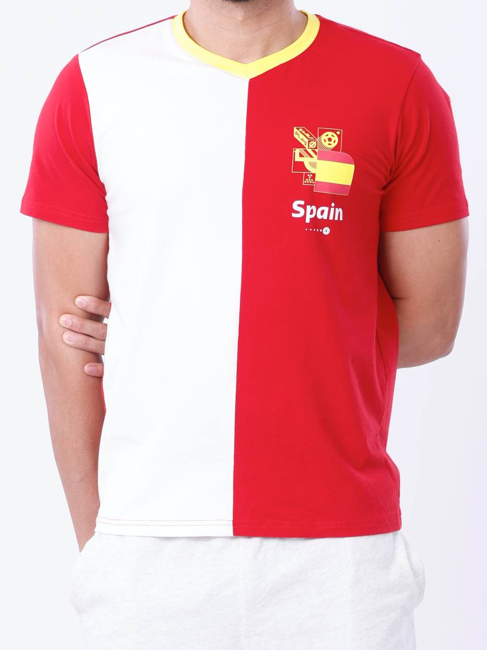Red & White Spain BCI Stretch Cotton T-Shirt
