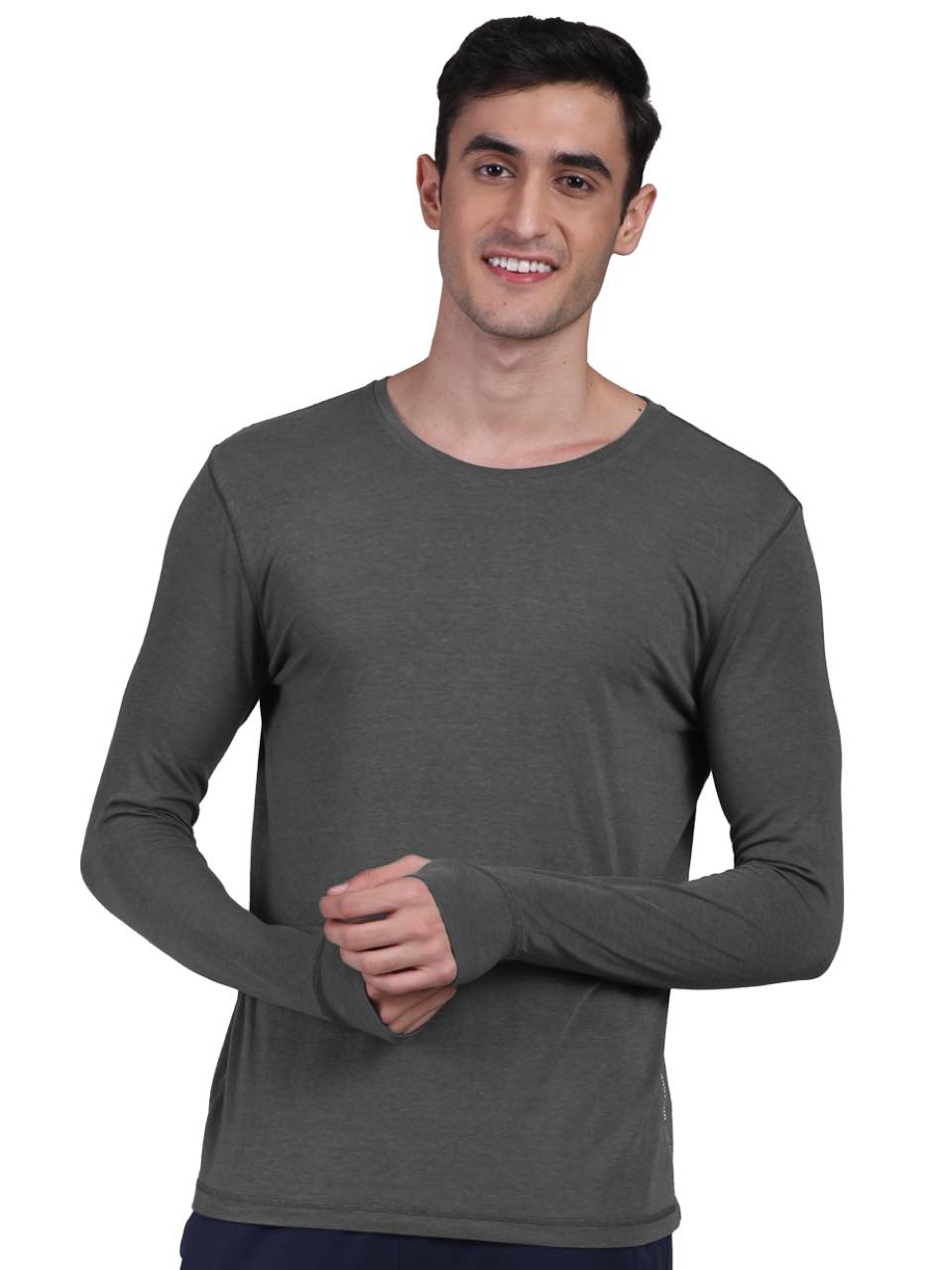 Iron Charcoal Men's Organic Bamboo Skins (Full Sleeves-Undershirt, Loungewear, Sleepwear) - Pack Of 1