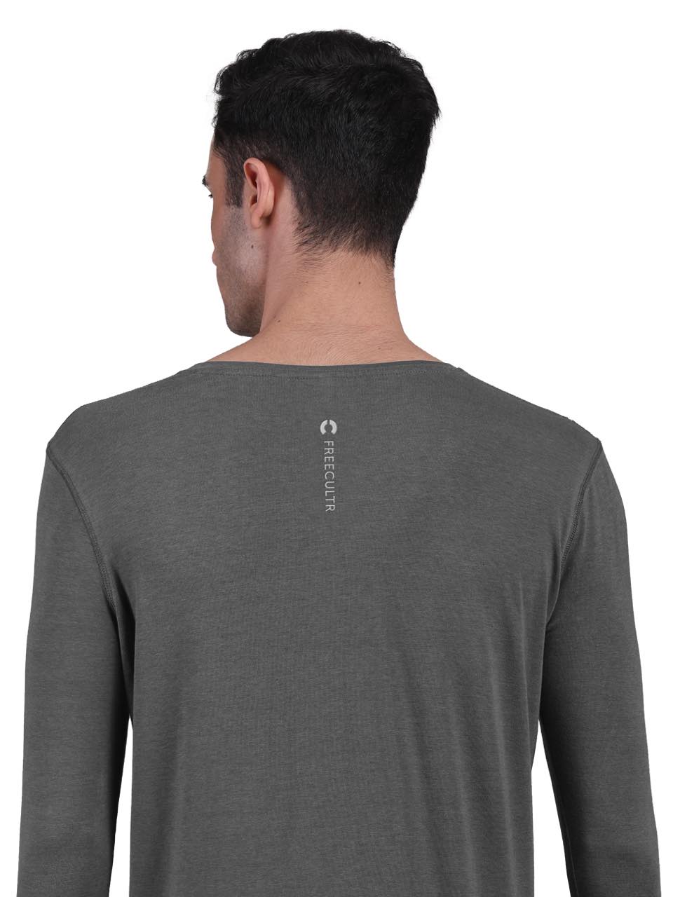 Iron Charcoal Men's Organic Bamboo Skins (Full Sleeves-Undershirt, Loungewear, Sleepwear) - Pack Of 1