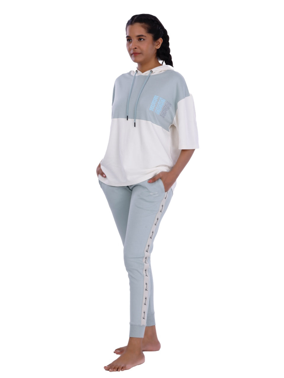 Women Blue & White Modal Co-ord Set