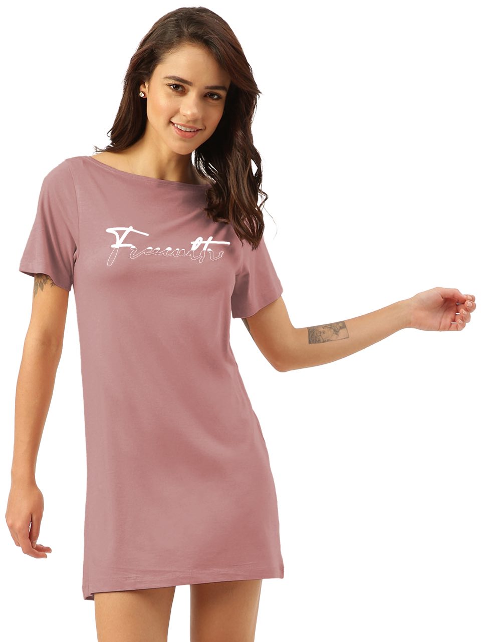 Cuban Peach Twin Skin Women's T-Shirt Dress (Pack Of 1)