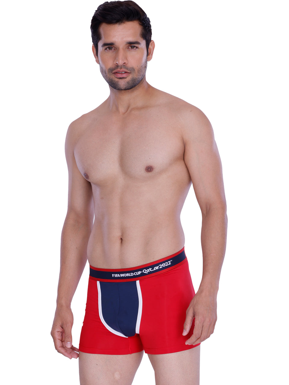 Red & Navy Blue England Print Micro-Modal Trunks