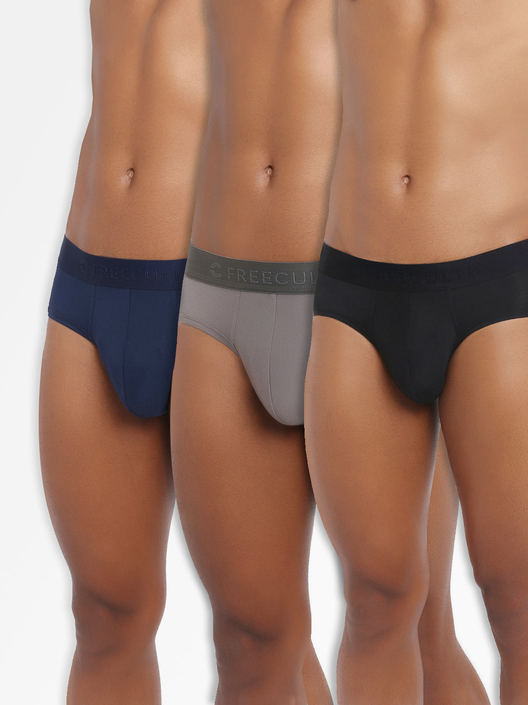 Men's Micro Modal & Elastane Brief in Solid Waistband (Pack of 3) - freecultr.com