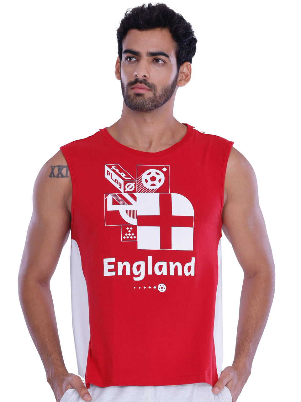 BCI Stretch Cotton Active Tank Blue And Red (Pack of 2)