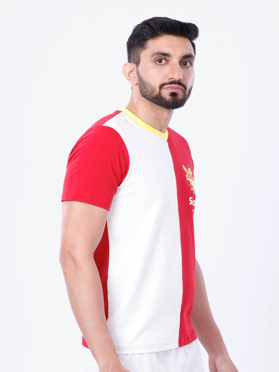 BCI Stretch Cotton T-Shirt Blue And Red (Pack of 2)
