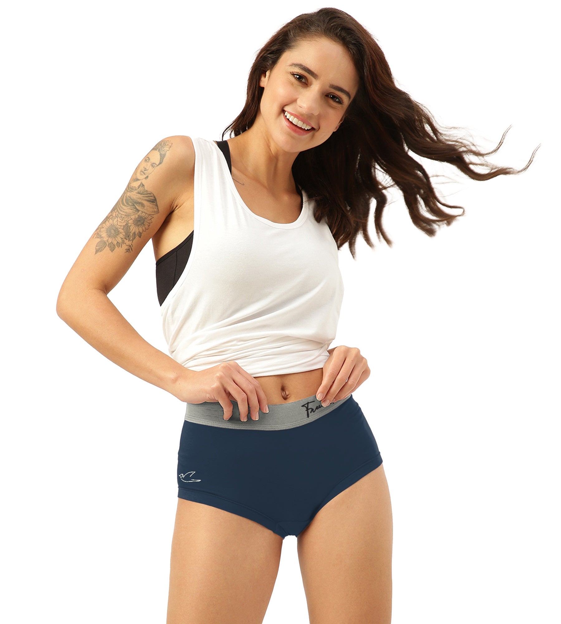 Prussian Blue Women's Micro Modal Boxer Brief With Cult Waistband (Pack of 1)