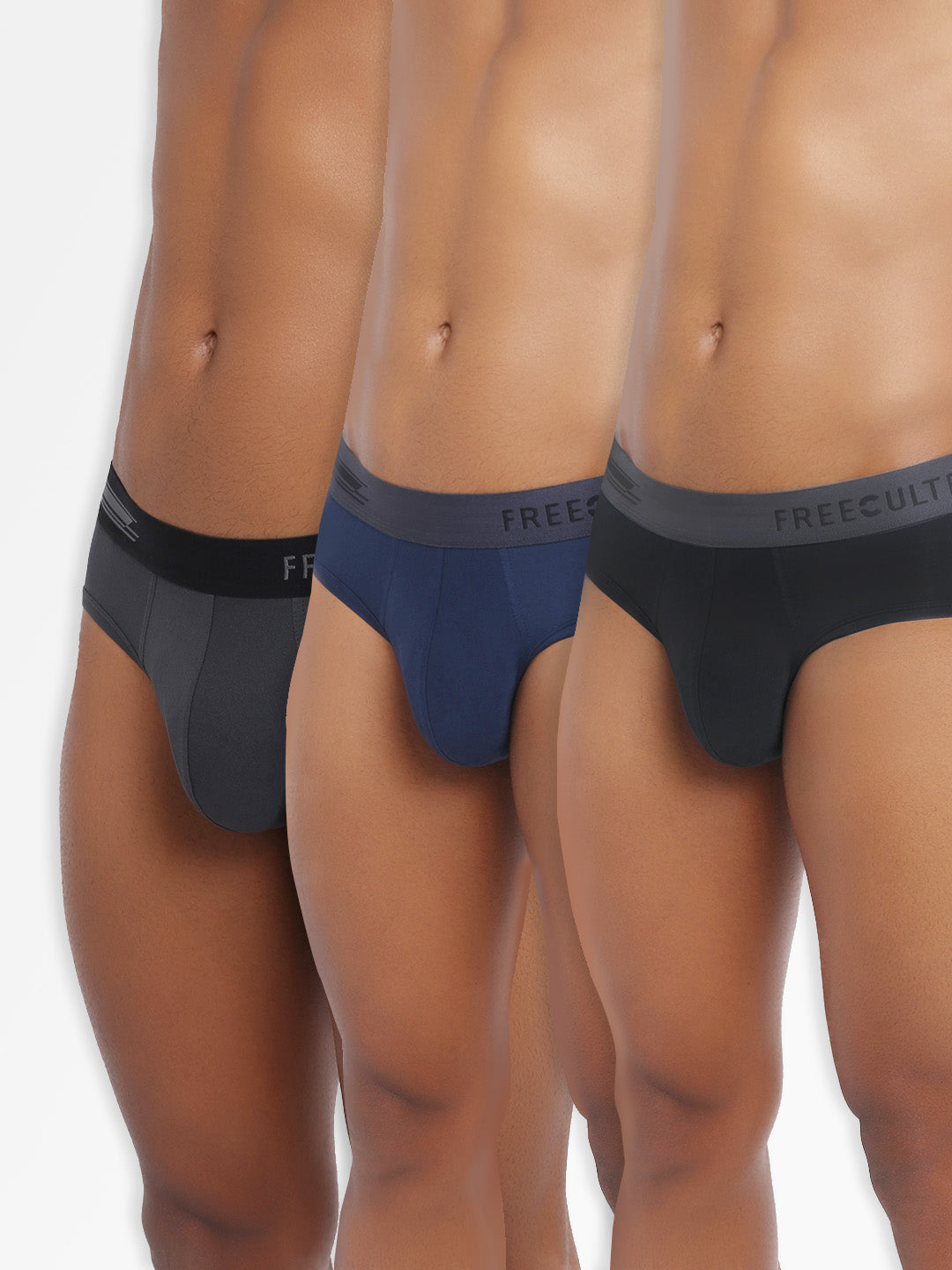 Men's Micro Modal & Elastane Brief in Contrast Waistband (Pack of 3) - freecultr.com