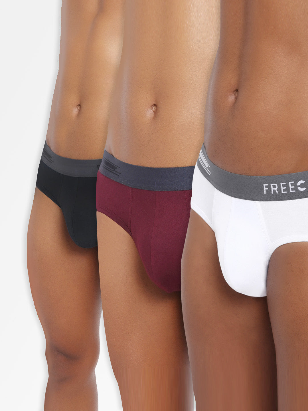 Men's Micro Modal & Elastane Brief in Contrast Waistband (Pack of 3) - freecultr.com