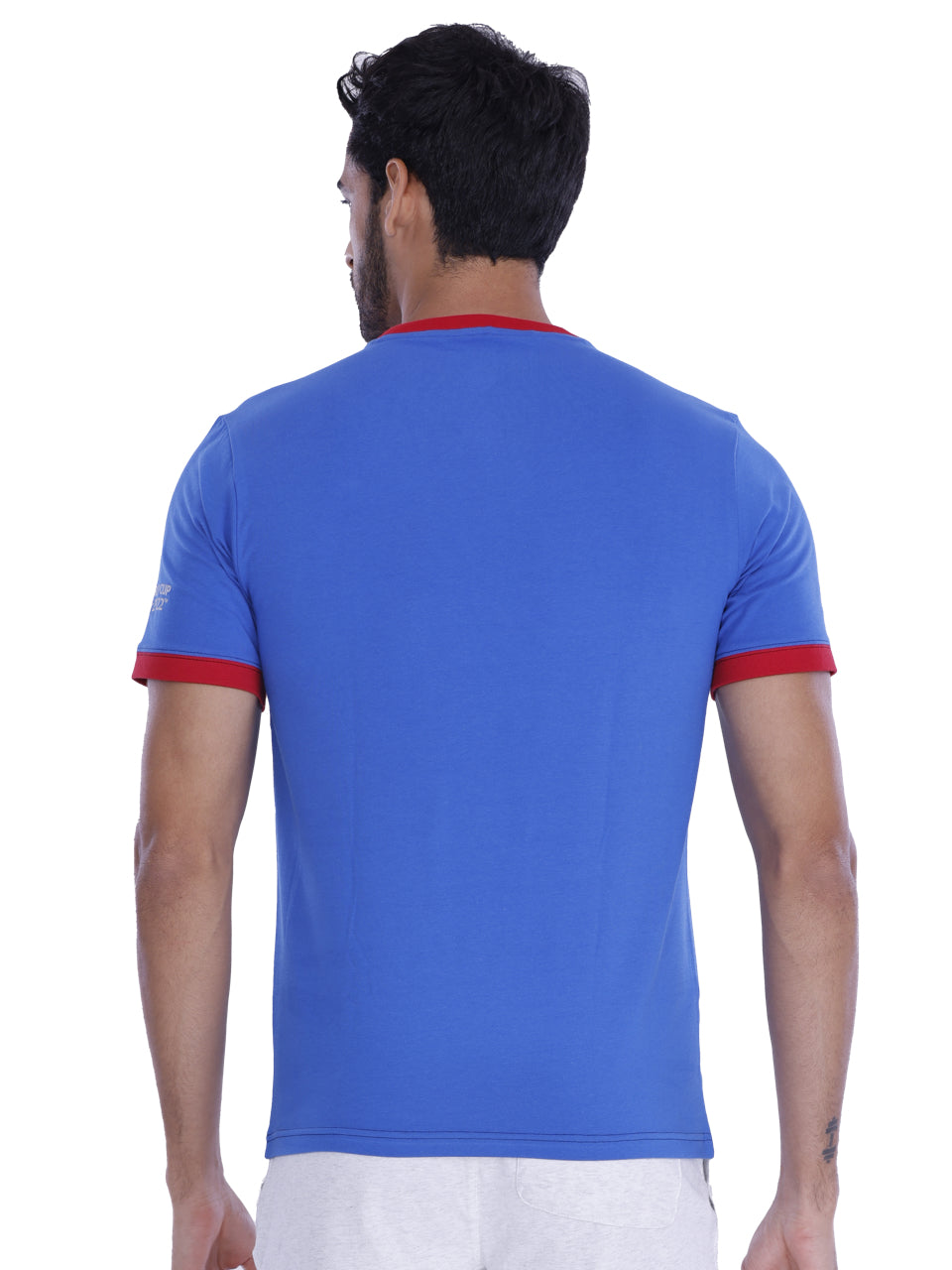 Blue France Print BCI Stretch Cotton T-Shirt