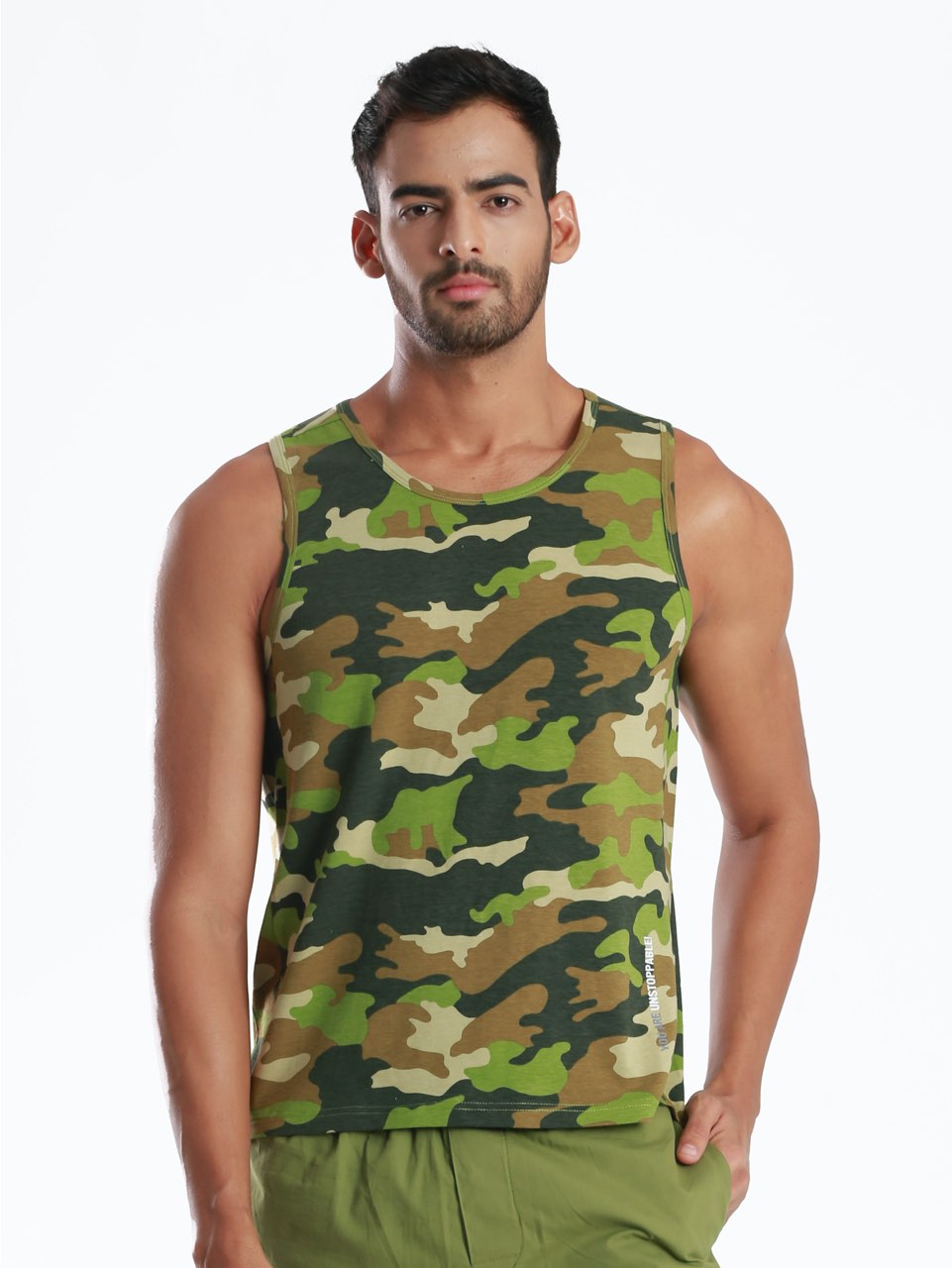 Active Fit Camo Printed Bamboo Vest (Pack of 3)