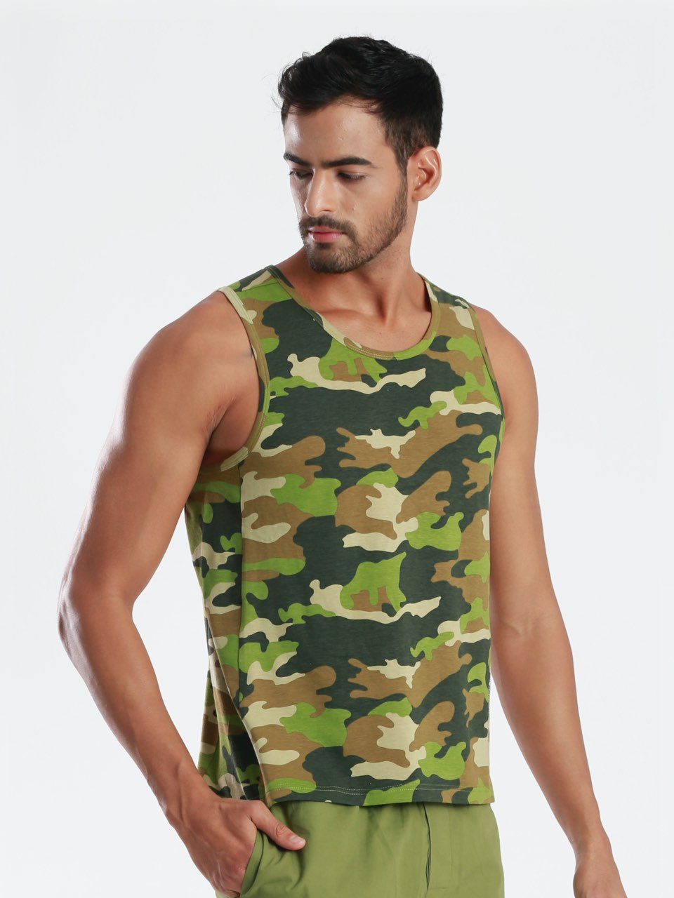 Active Fit Camo Printed Bamboo Vest (Pack of 3)