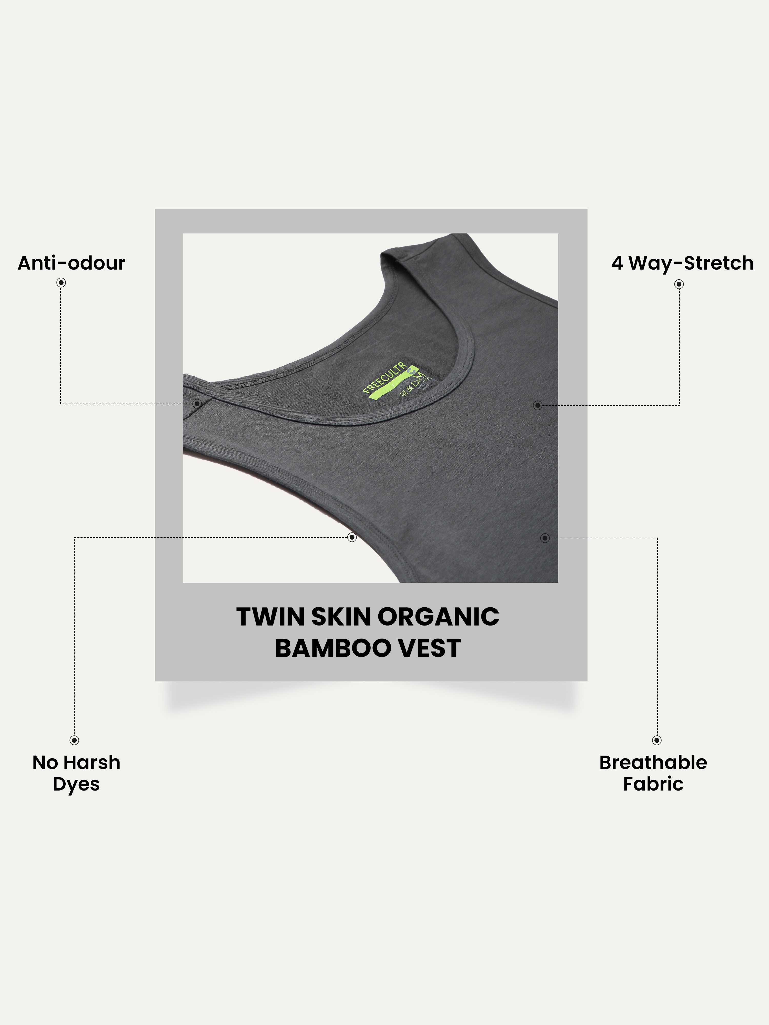 Twin Skin Organic Bamboo Vest - Comfort Fit (Pack Of 1)