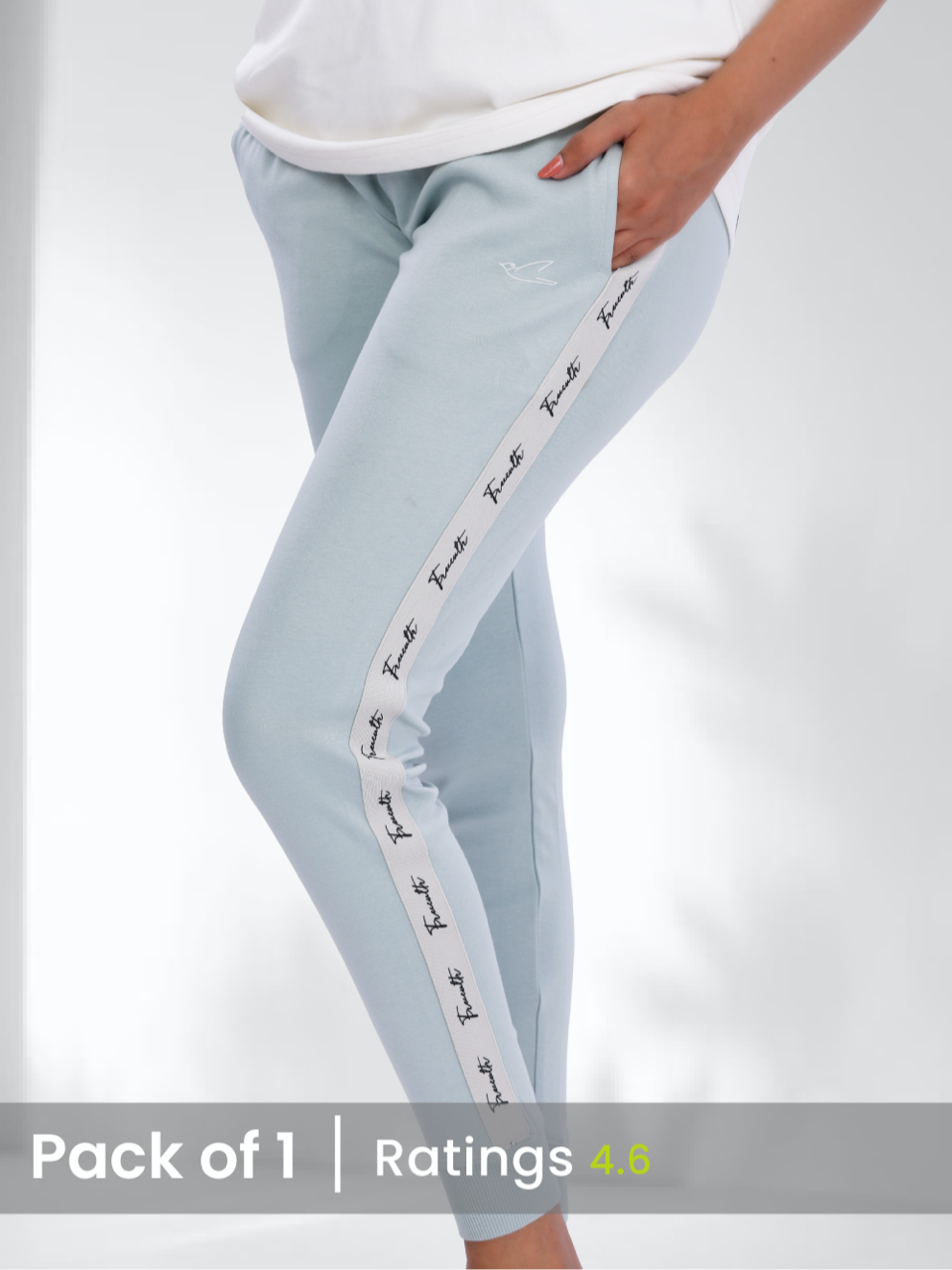 Mirage Blue Side Taped Detail Joggers
