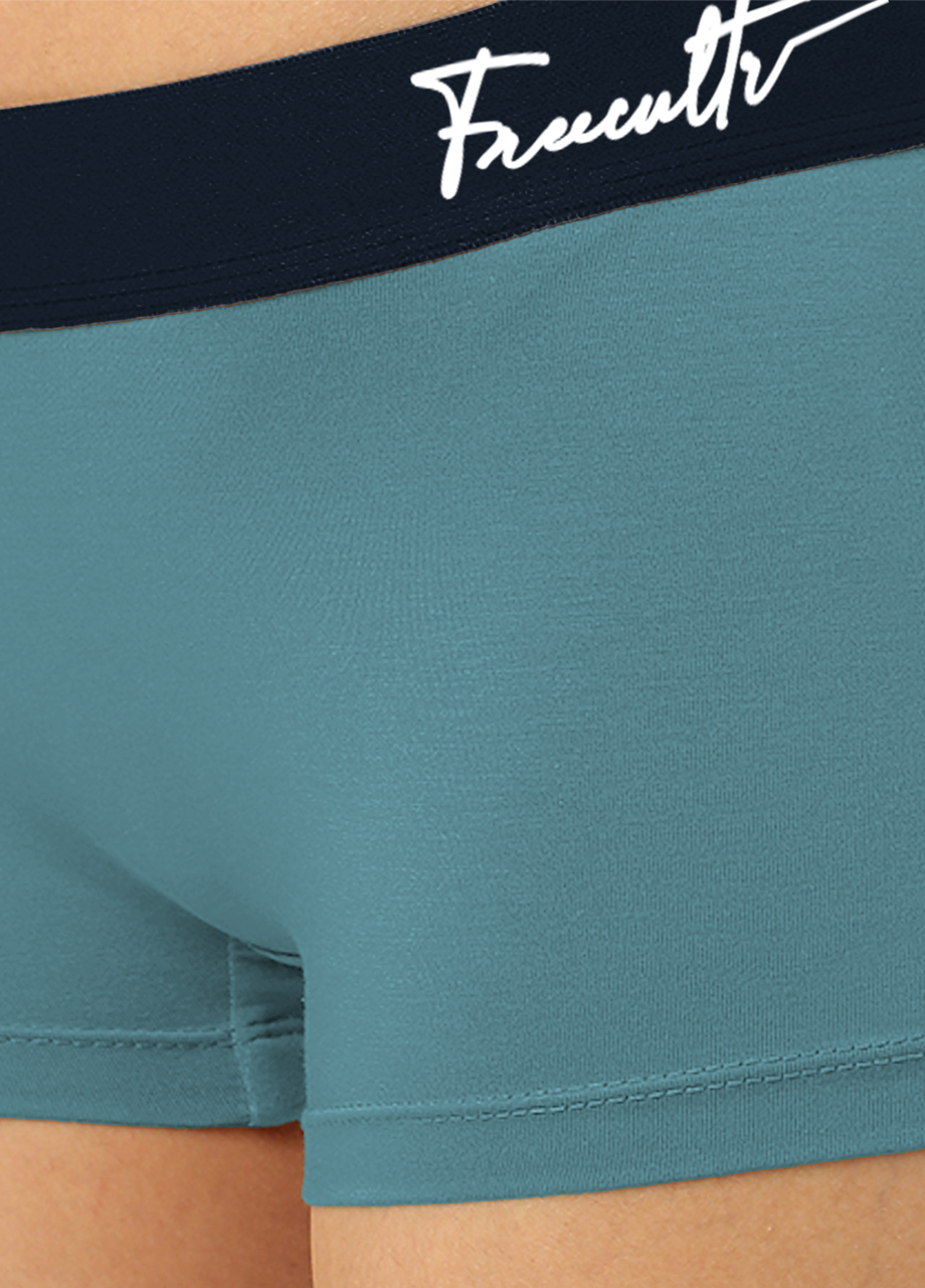 Martini Blue Women's Micro Modal Boy Shorts with Cult Waistband (Pack of 1)