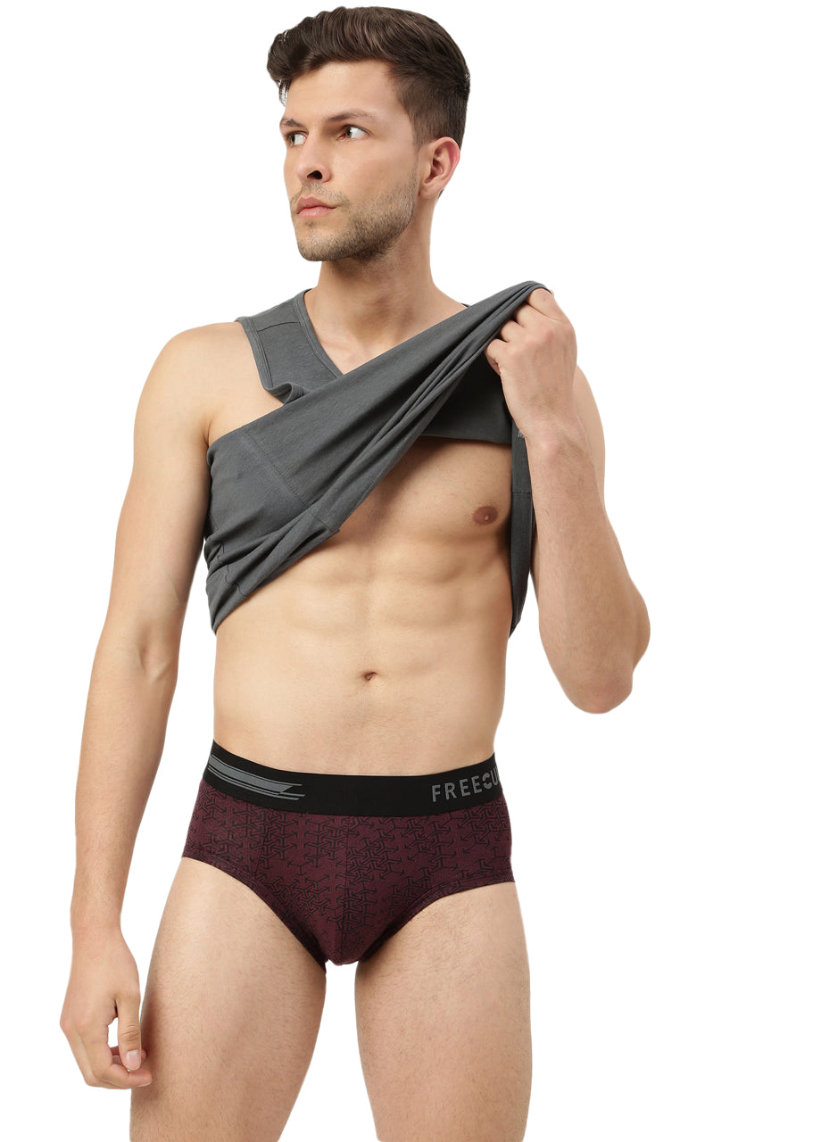 Men's Anti-Bacterial Printed Micro Modal Brief (Pack of 3)