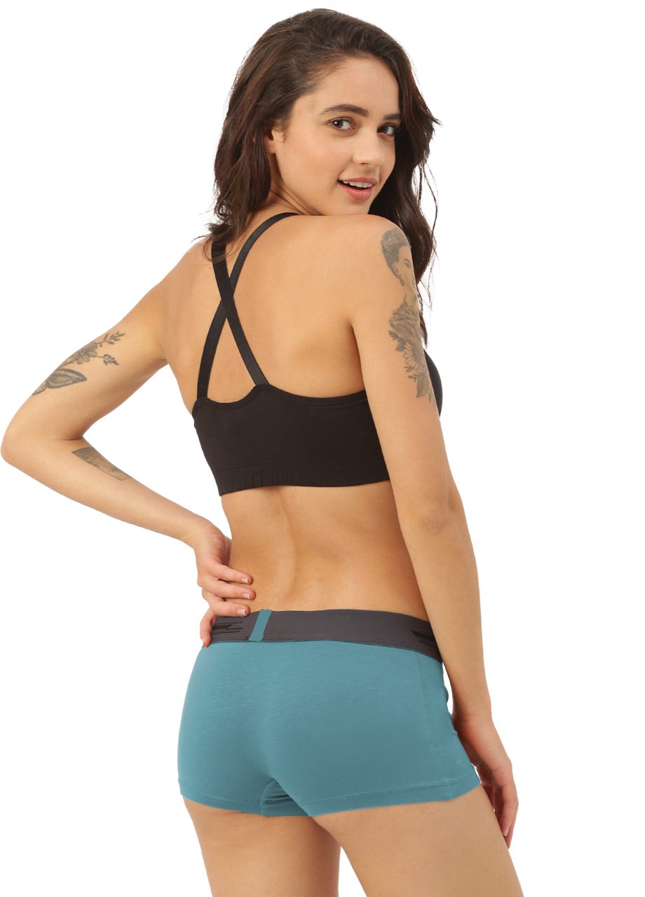 Martini Blue Women's Micro Modal Boy Shorts (Pack of 1)