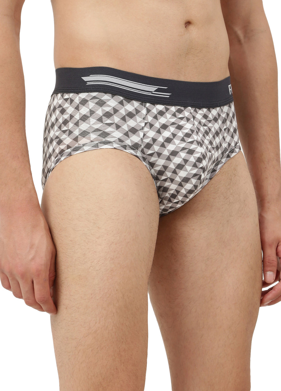 Men's Anti-Bacterial Printed Micro Modal Brief (Pack of 3)