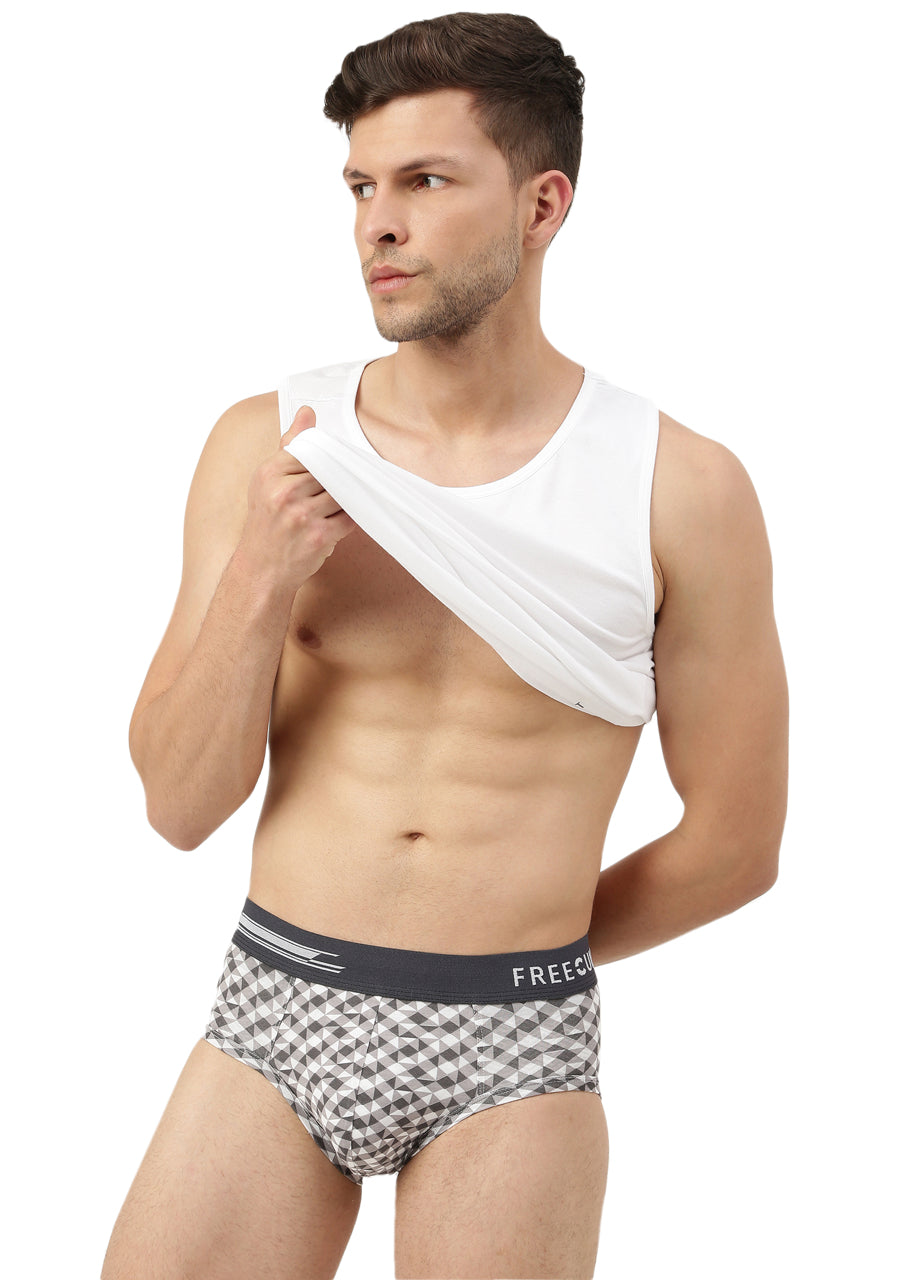 Men's Anti-Bacterial Printed Micro Modal Brief (Pack of 2)