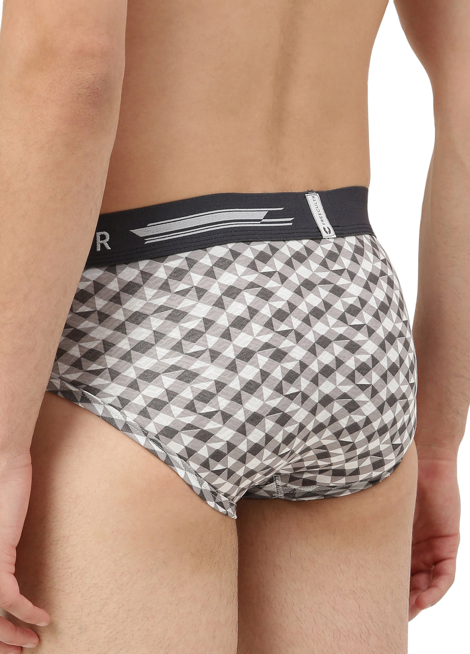 Men's Anti-Bacterial Printed Micro Modal Brief (Pack of 3)