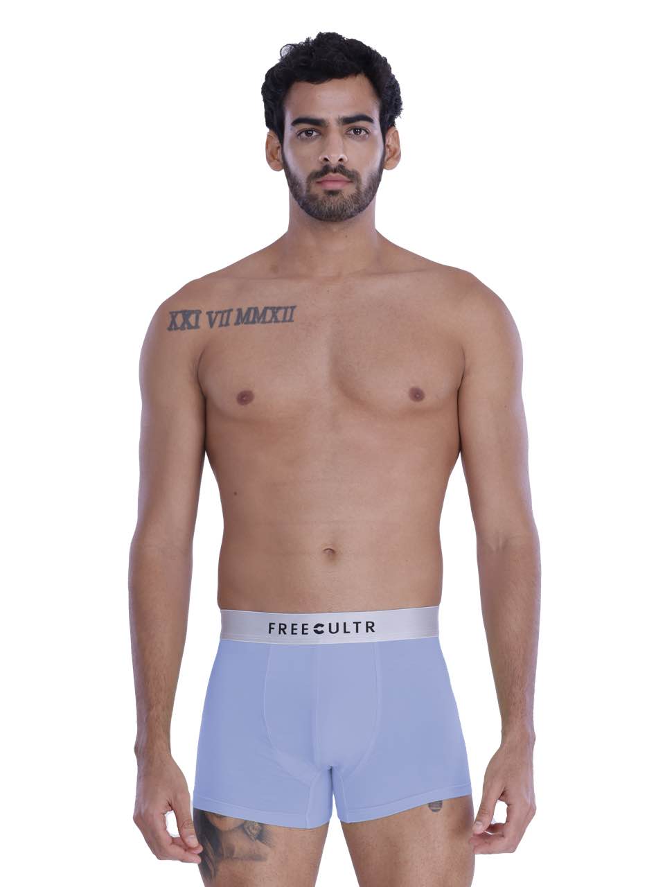 Powder Blue Men's Anti-Bacterial Micro Modal Trunks with Silverfox Waistband (Pack of 1)