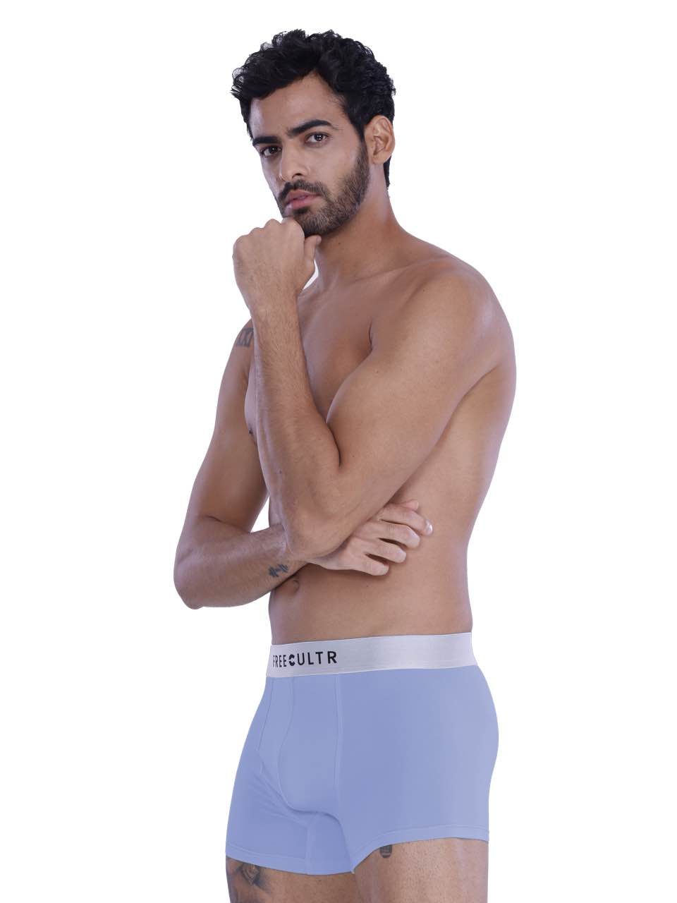 Powder Blue Men's Anti-Bacterial Micro Modal Trunks with Silverfox Waistband (Pack of 1)