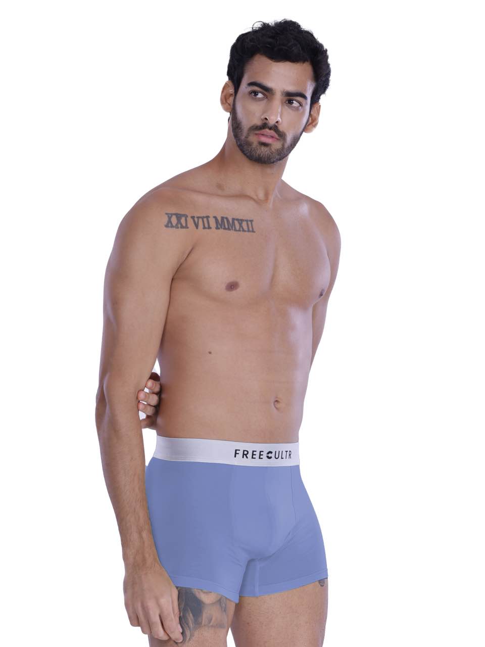 Powder Blue Men's Anti-Bacterial Micro Modal Trunks with Silverfox Waistband (Pack of 1)