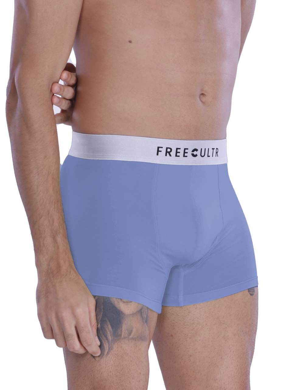 Powder Blue Men's Anti-Bacterial Micro Modal Trunks with Silverfox Waistband (Pack of 1)