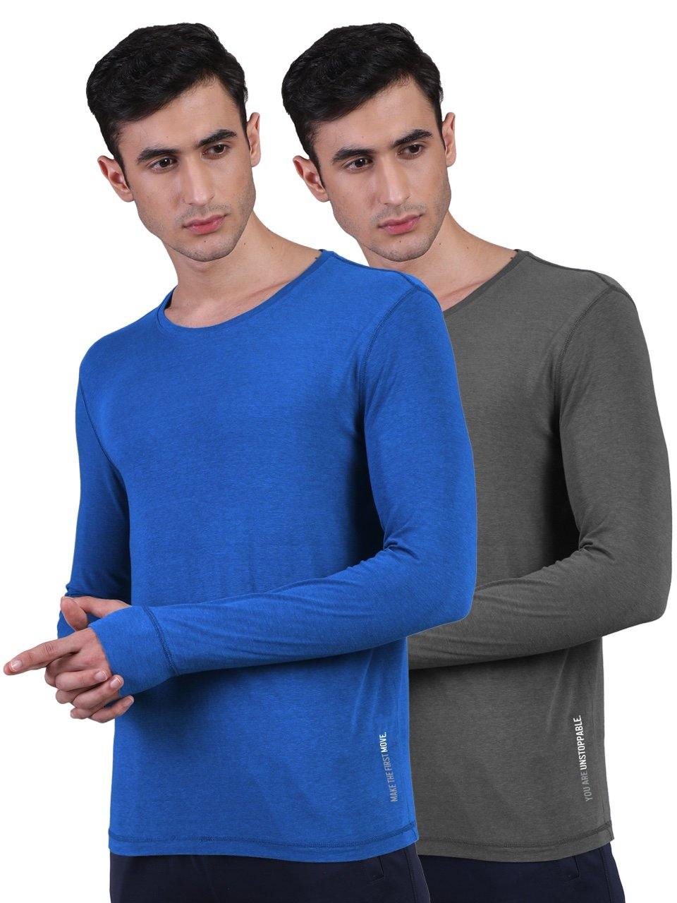 Men's Organic Bamboo Skins (Full Sleeves-Undershirt, Loungewear, Sleepwear) - Pack of 2 - freecultr.com