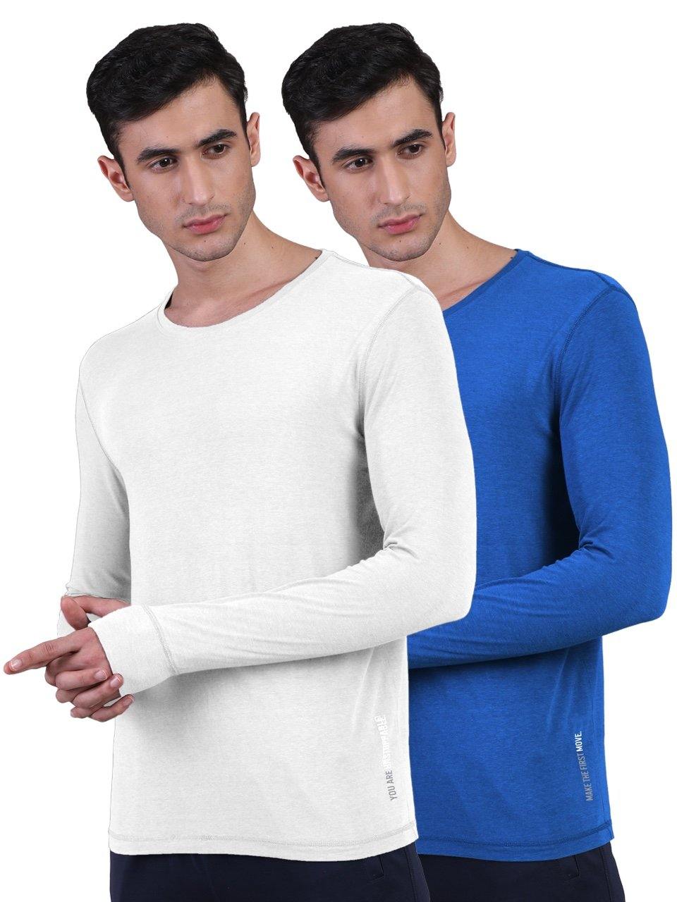 Men's Organic Bamboo Skins (Full Sleeves-Undershirt, Loungewear, Sleepwear) - Pack of 2 - freecultr.com